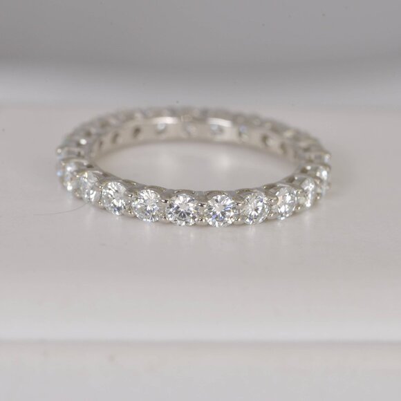 GRA Certified 3mm All Moissanite Eternity Ring 925 - Picture 1 of 6